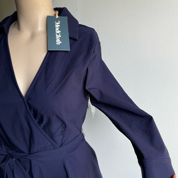 NWT ModCloth Long Sleeve Navy Dress - Picture 8 of 11